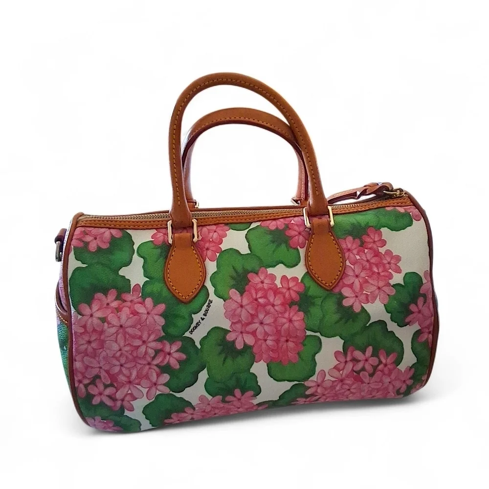 Dooney & Bourke Geranium Floral Satchel Boston Bag